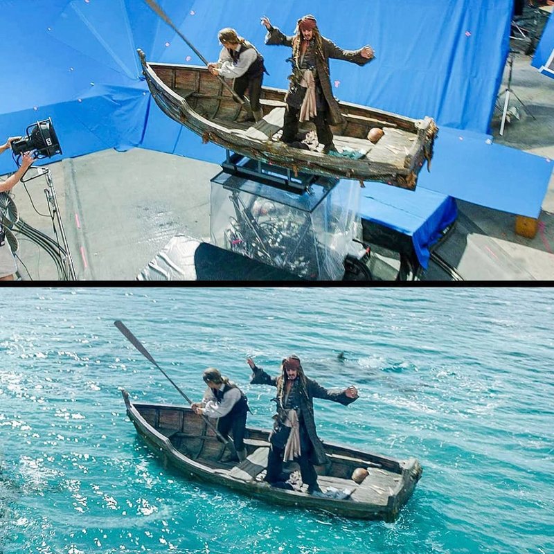 Pirates of the Caribbean: Dead Men Tell No Tales before and after VFX