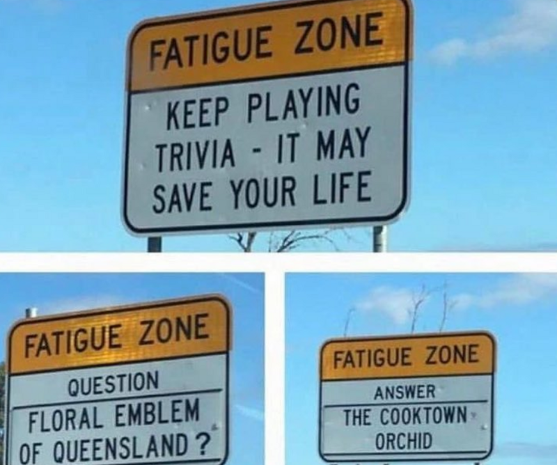 Some roads in Australia are so long and boring that they have trivia signs to keep drivers alert