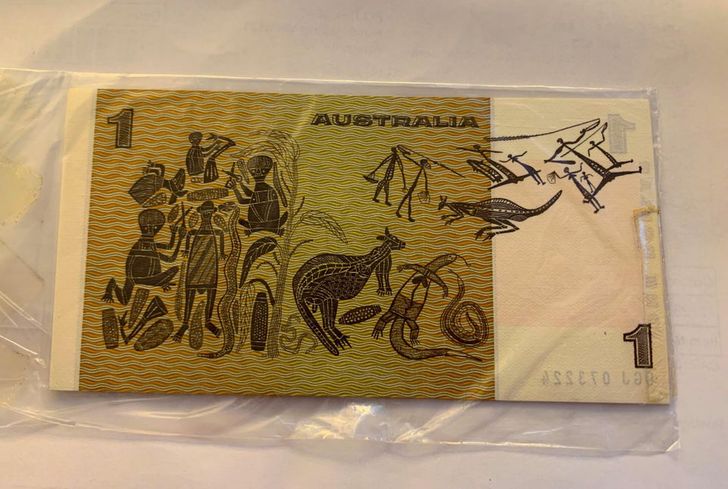 “I found a stack of 10 uncirculated Australian $1 notes. These were discontinued in 1984.”