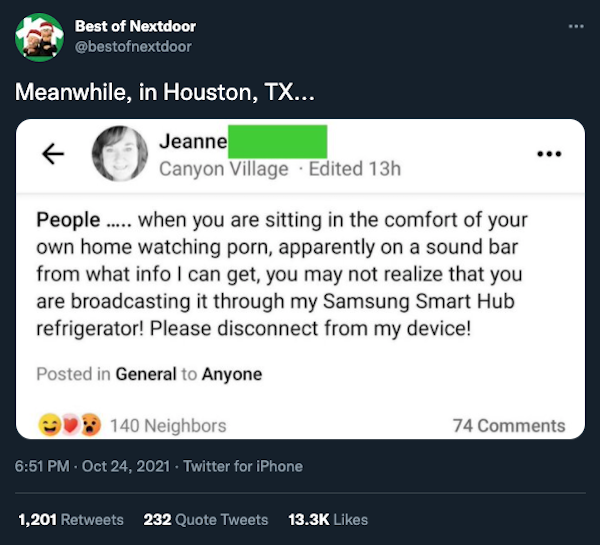 20 WTF Posts From The Nextdoor App