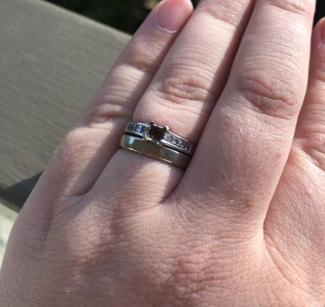 “The diamond in my ring fell out today. It came with a 10-year workmanship guarantee. Yesterday was our tenth wedding anniversary.”