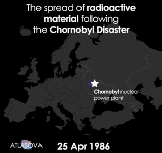 charts and infographs- sky - The spread of radioactive material ing the Chornobyl Disaster Chorobyl nuclear power plant Atlasova