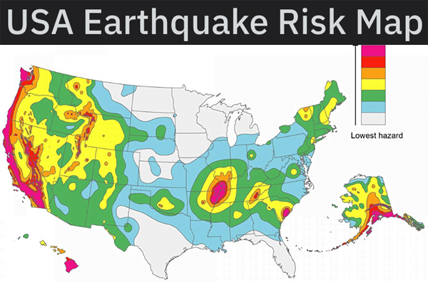 charts and infographs- earthquake risk map - Usa Earthquake Risk Map Lowest hazard