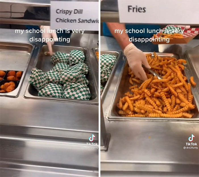 cringe pics - meal - Fries Crispy Dill Chicken Sandwit my school lunch is very disappointing my school lunch is very disappointing Tik Tok unty Tik Tok drefunty