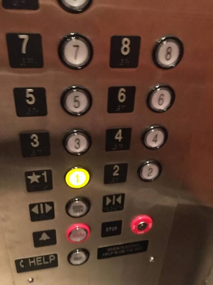 "The close-door button fell off, revealing it was never connected to the control panel."