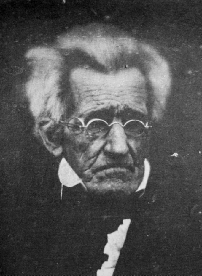 Former president Andrew Jackson aged 78, one of the few existing photographs of him, taken in 1845, The year he died