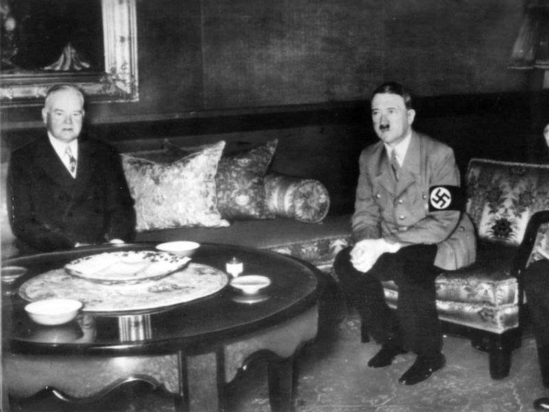 Herbert Hoover with Adolf Hitler in a private meeting, 1938