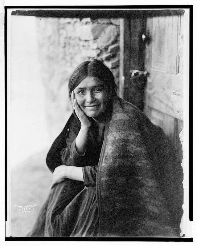 A Navajo smile. 1904, Photo by Edward Curtis