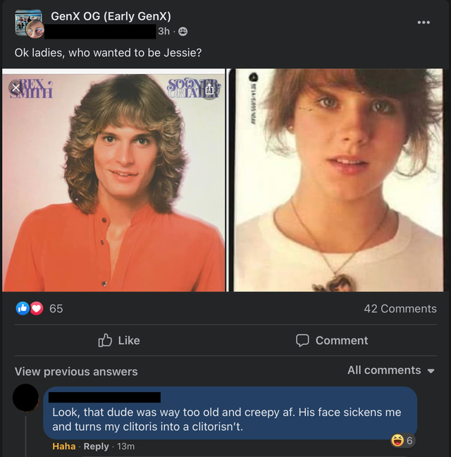 savage comments - video - GenX Og Early Genx 3h. Ok ladies, who wanted to be Jessie? Xrex Soover Nokiatg Av 65 42 Comment View previous answers All Look, that dude was way too old and creepy af. His face sickens me and turns my clitoris into a clitorisn't