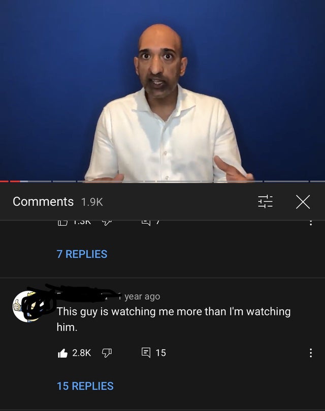 savage comments - screenshot - E x U on 7 7 Replies 1 year ago This guy is watching me more than I'm watching him. E 15 15 Replies