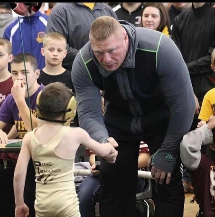 Brock Lesnar shook hands with the kid who beat his son in a wrestling match