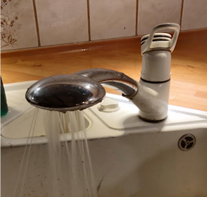 “My roommate fixed the sink.”