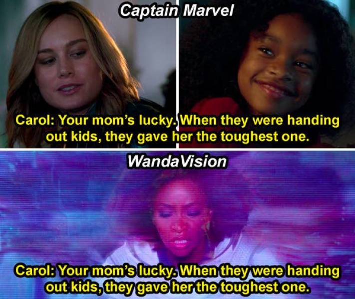 map of the world - Captain Marvel Carol Your mom's lucky. When they were handing out kids, they gave her the toughest one. Wanda Vision Carol Your mom's lucky. When they were handing out kids, they gave her the toughest one.