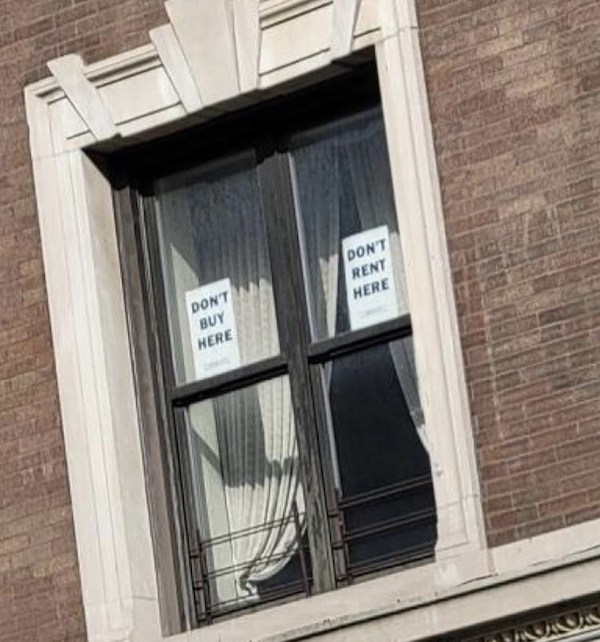 notes - sash window - Dont Rent Here Don'T Buy Here