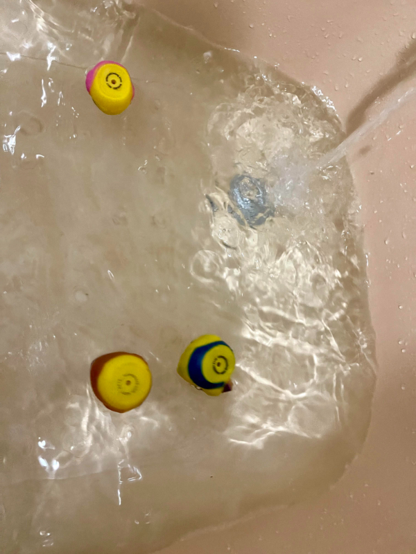 “Rubber duckies that float upside down.”