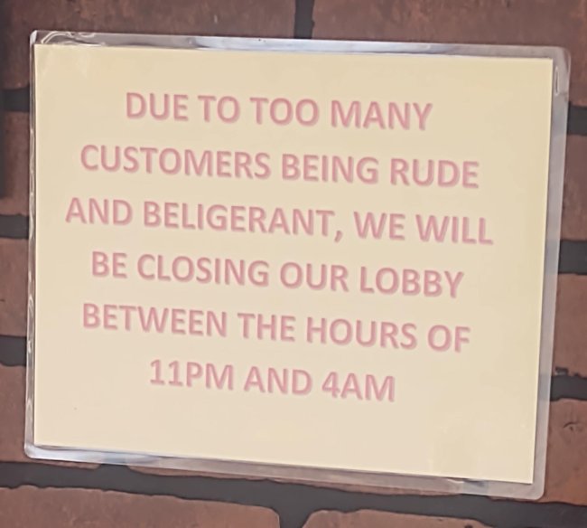 These people who actually forced a business to close because they couldn’t control themselves.