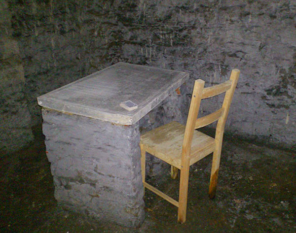 scary table in basement