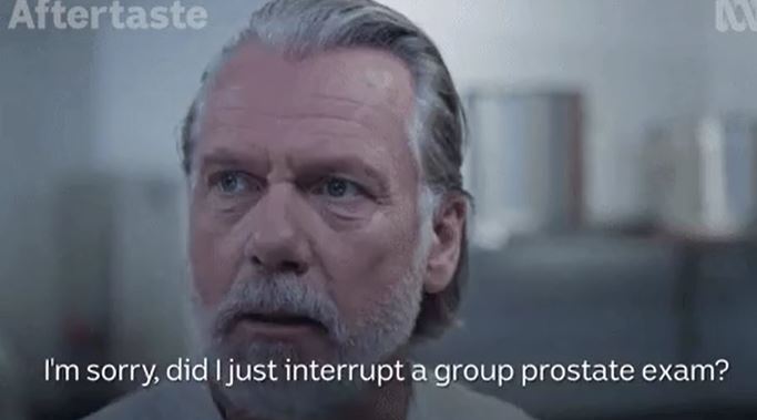 person - Aftertaste In I'm sorry, did I just interrupt a group prostate exam?