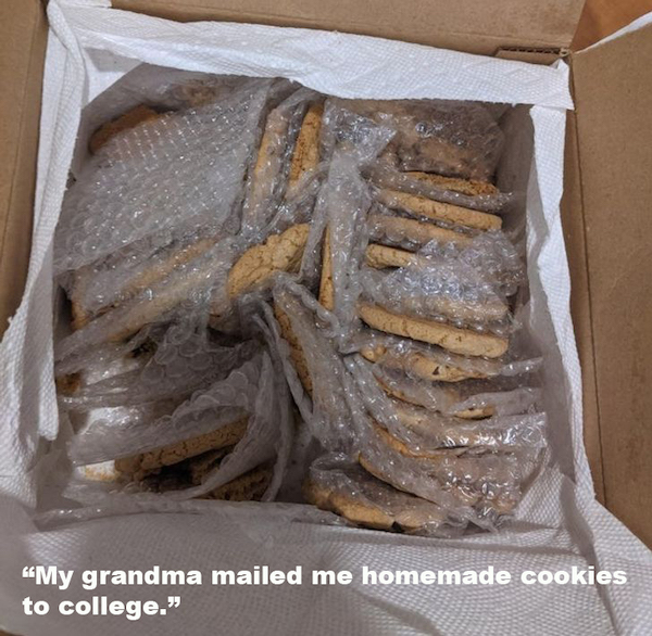 salted fish - My grandma mailed me homemade cookies to college."
