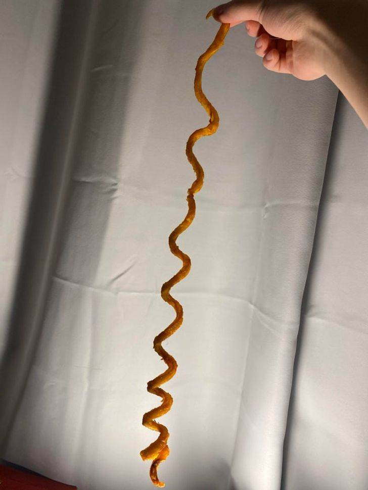 “Think I’ve just found the world’s longest swirly fry.”