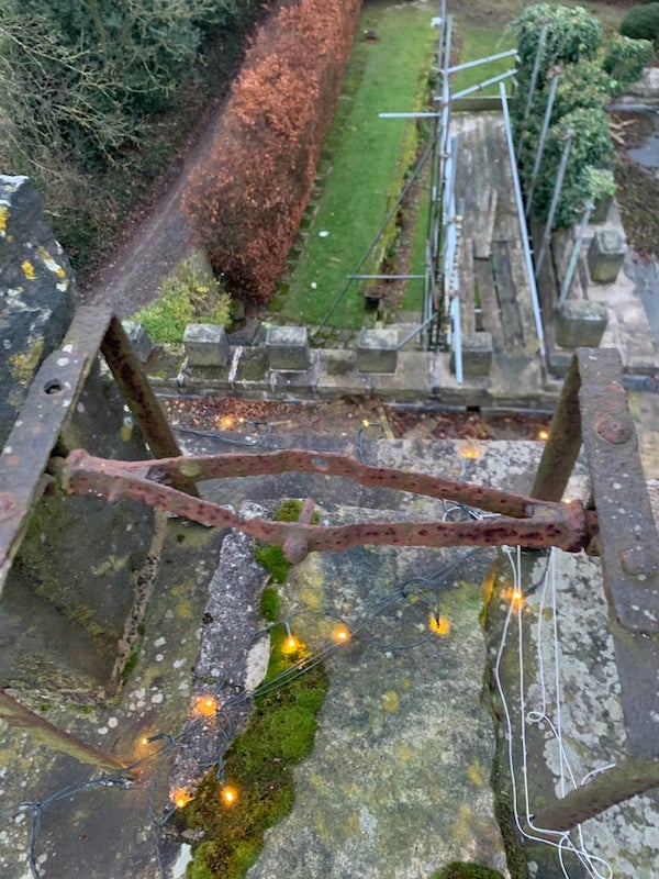 I’ve been wondering what this is for years its on my roof (flat roof) and the house is very old!

A: Looks like school/fire/factory/village bell housing to me. Would have had a cupola over it in many cases. Maybe 70-130 years old but my husband is the welder so he’d know more than I.