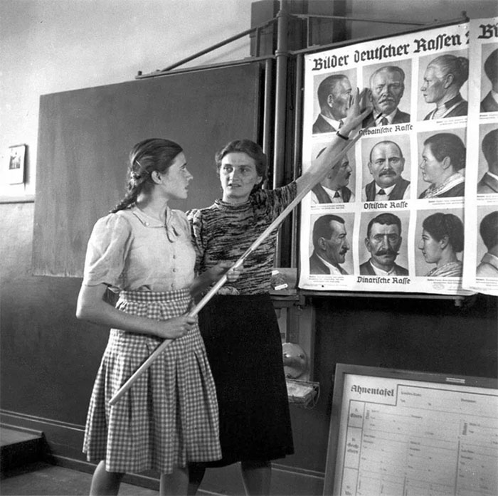 German students taking part in race education classes, 1943