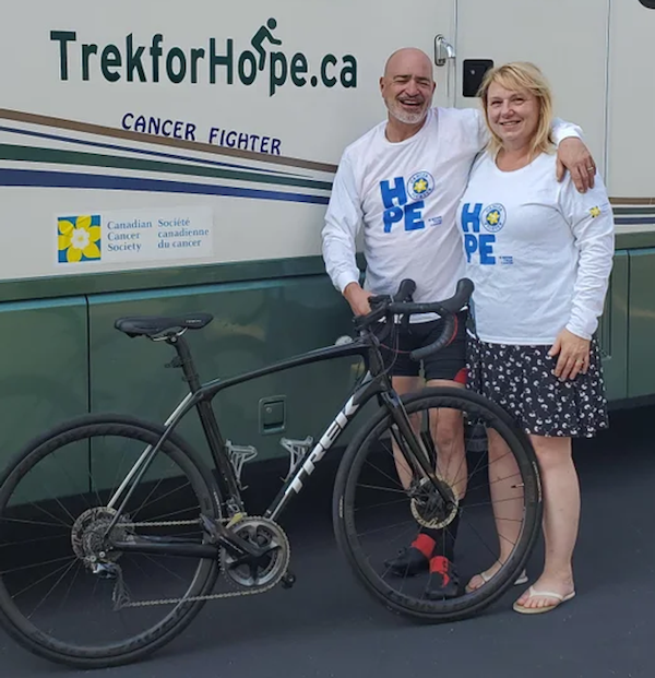 I met my mom’s oldest friends who had been cycling across Canada to raise funds for cancer research, so happy to be at his finish line!