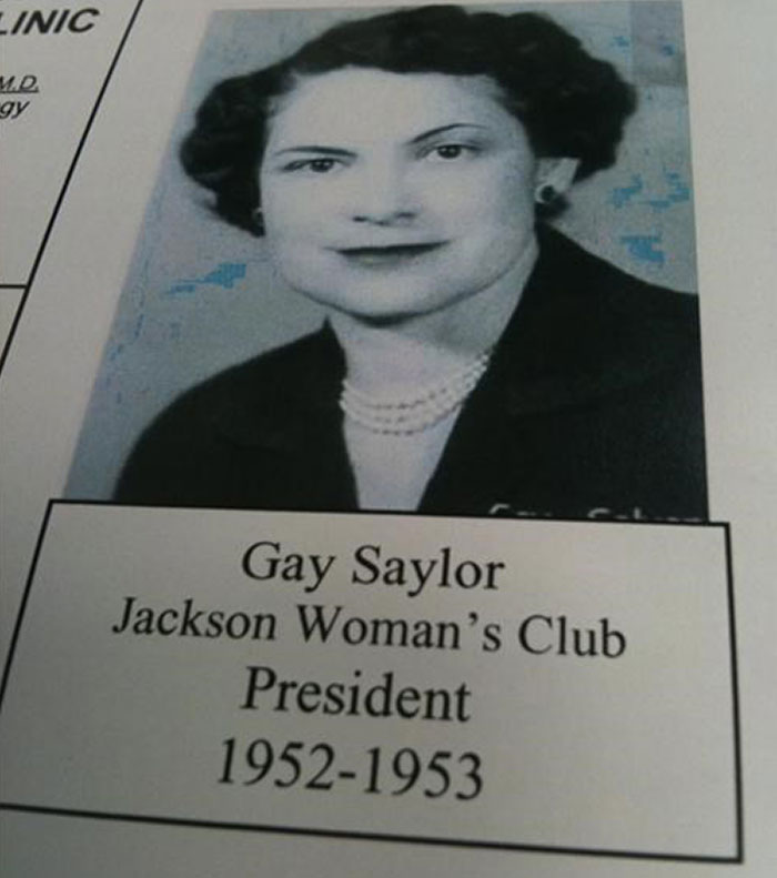 awful names - funny names - Linic gy Gay Saylor Jackson Woman's Club President 19521953