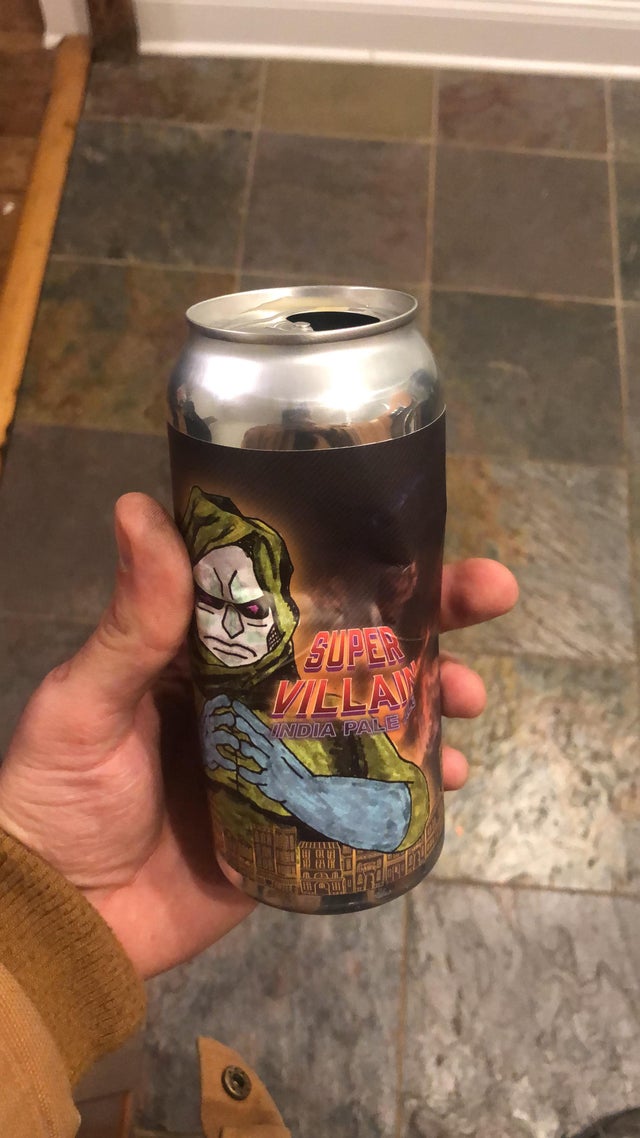 My landlord, while painting the apt I am moving out of, drank my limited release MF Doom beer that came out after the news of his death. I’ve had this beer for about a year.