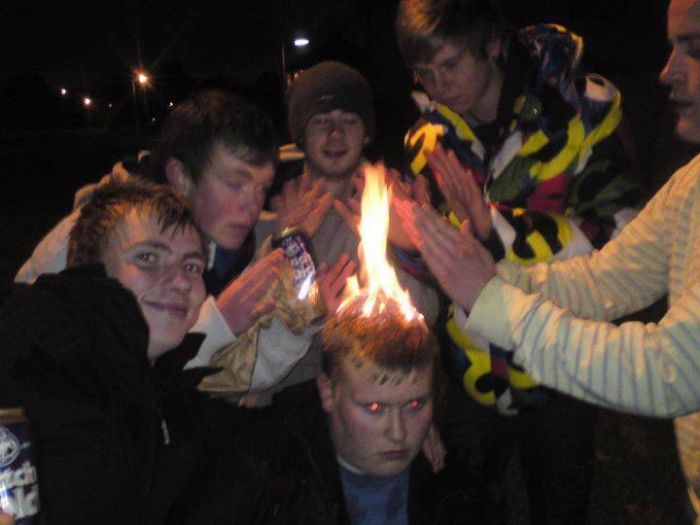 cursed - wtf pics - guys hair on fire
