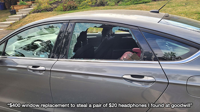 people having bad days - car broken into