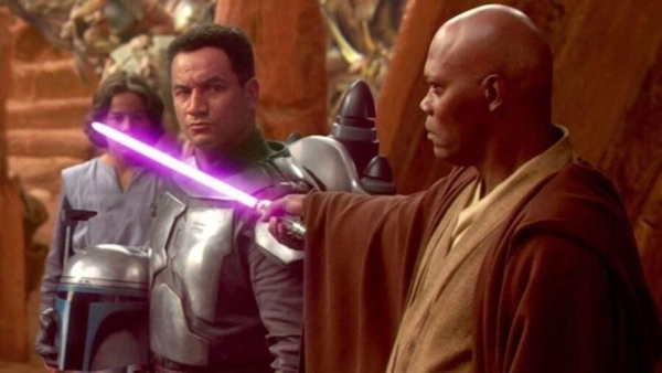 Samuel L. Jackson claims that he has “Bad Mother*****r” in Aurebesh (a Star Wars language) engraved on his lightsaber.