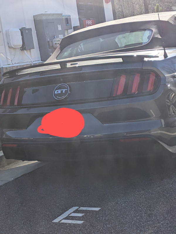 “This Mustang keeps parking in the only working electric spot – we reported it and the complex said they reached out to tell them to move. We put two cones down in the spot, left for a few hours, and came back to see they moved the cones and parked right back in the spot.”