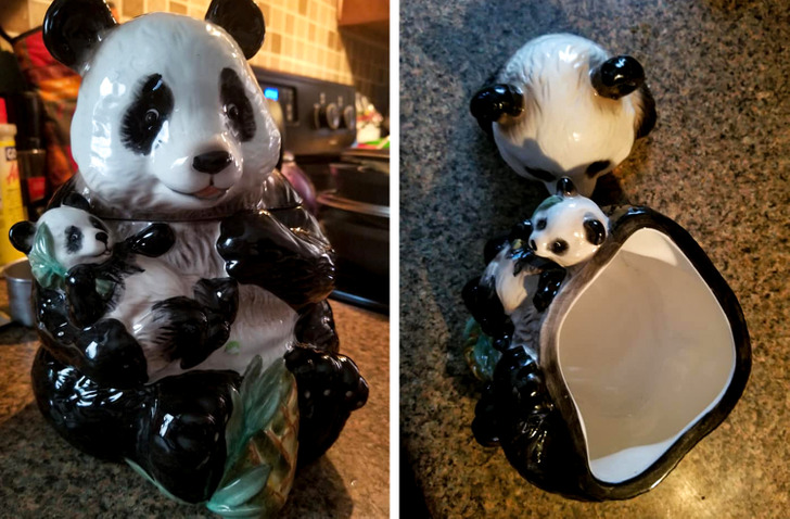 “This panda and cub were just sitting in the farthest corner of the store on the highest shelf.”