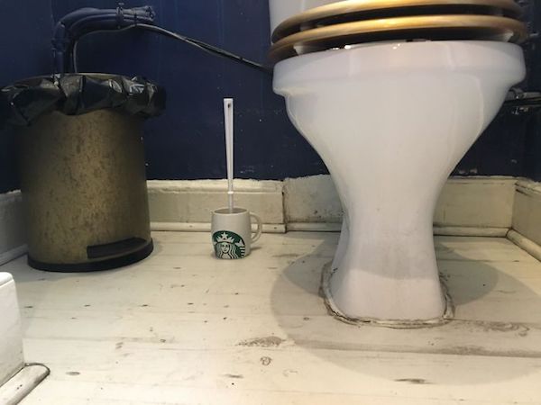 office pranks - starbucks toilet brush