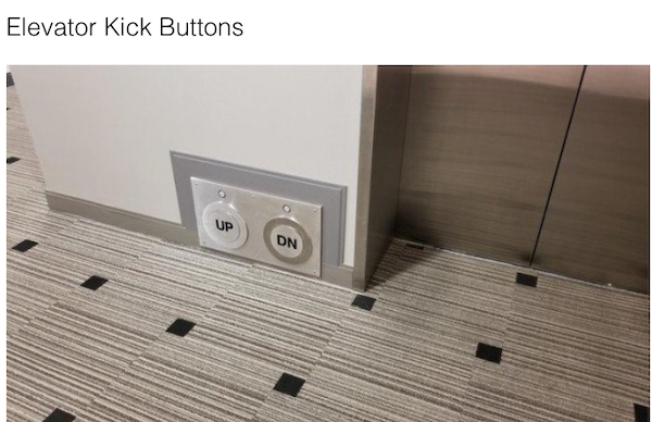 genius life hacks - Elevator Kick Buttons Up Dn