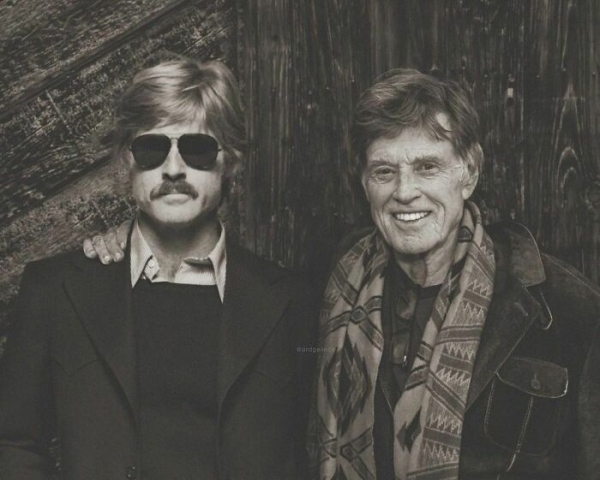 Celebs young and old version - robert redford style