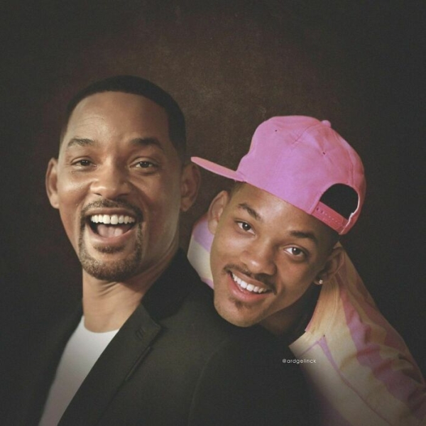 Celebs young and old version - let your smile change the world will smith