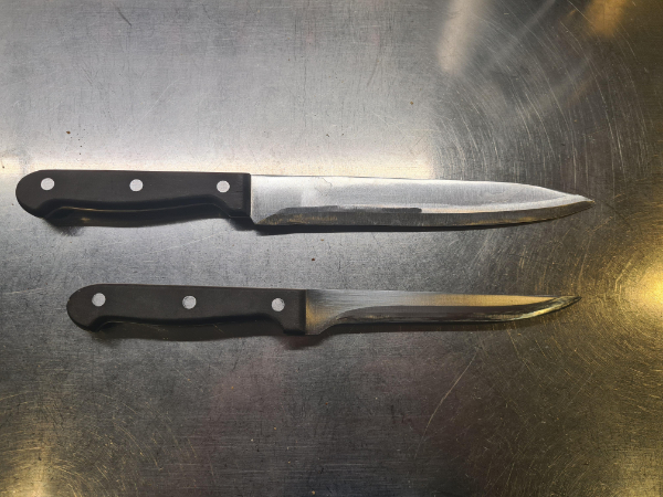 “A coworker tried to sharpen my good kitchen knifes with an angle grinder.”