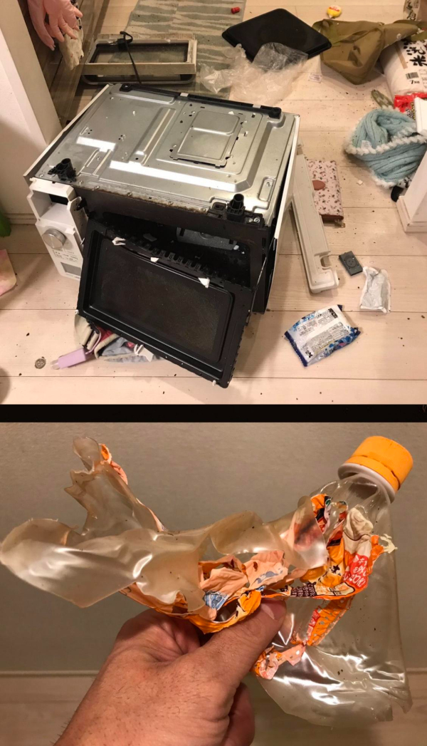 “When your kid puts a plastic bottle in the microwave and it fucking explodes.”