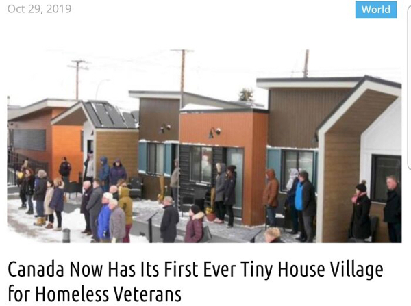 canada tiny house village - World Canada Now Has Its First Ever Tiny House Village for Homeless Veterans