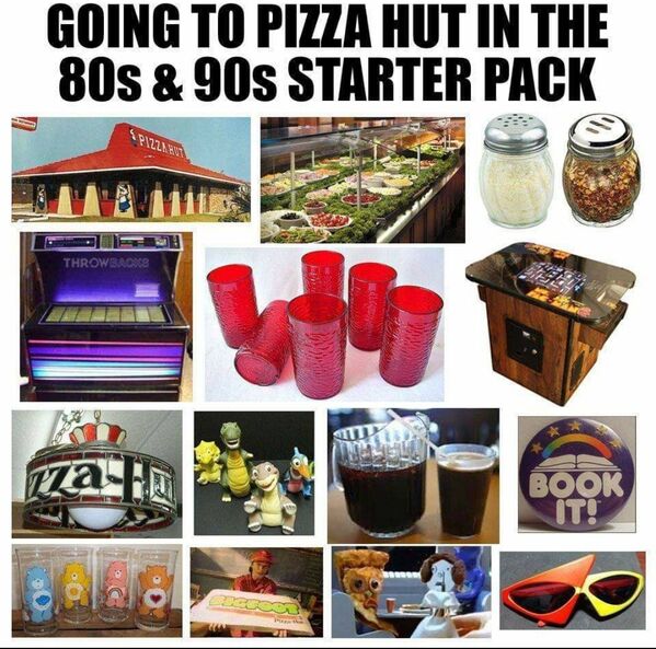 80s nostalgia pics - 80s pizza hut - Going To Pizza Hut In The 80s & 90s Starter Pack Puzlesen Throwbox Book It! an o
