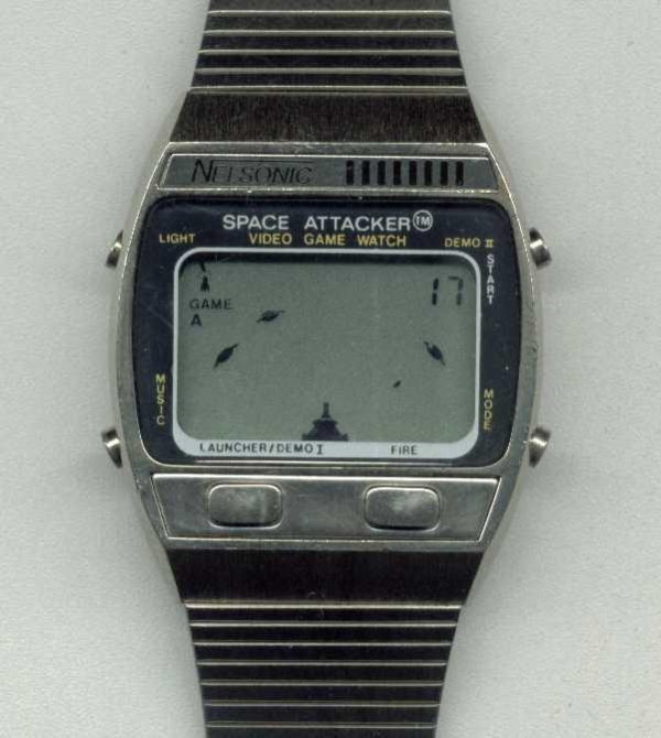 80s nostalgia pics - lcd watch game - Nelsonic Space Attackerm Video Game Watch Light Demo 1 Game Su Soow LauncherDemoi Fire