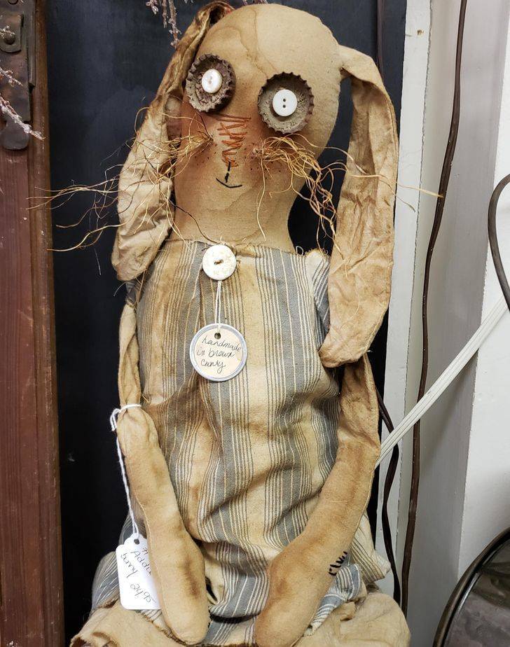 “Found this creepy rabbit doll thing at an antique store this past weekend.”