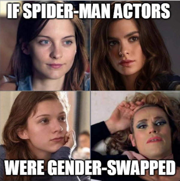 wtf pics - cursed images - bundles for berlin - If SpiderMan Actors Were GenderSwapped