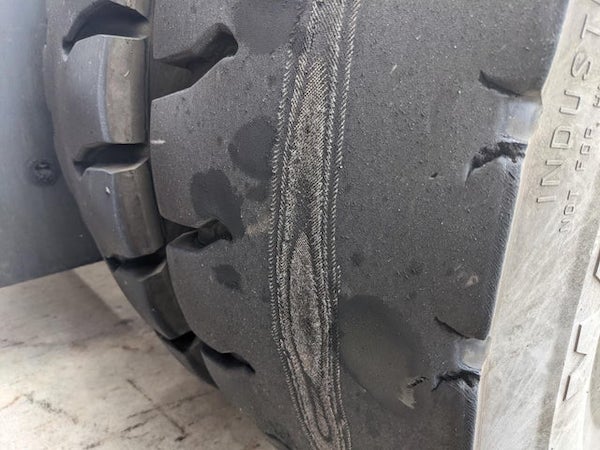 By counting the rings you can determine this tyre is too old