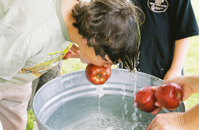 Bobbing for apples. Everyone’s spit is in that tub of water. I do not want to put my open mouth on that slobbery apple.