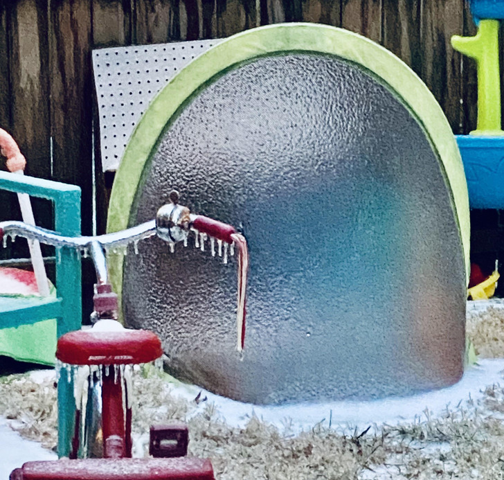 “The ice makes my kid’s soccer net looks like glass.”