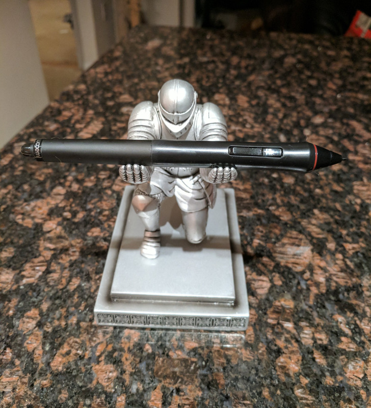 “So, I was gifted a new holder for my tablet pen.”