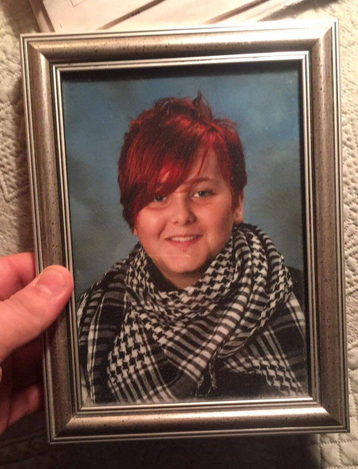 “My emo phase made me look like a 35-year-old mom. I’m a guy. The photo was taken when I was 13.”